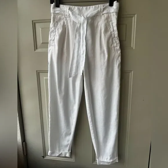 Anthropologie White Nias Trousers Pants By Ett Twa Size 0 - Picture 4 of 16